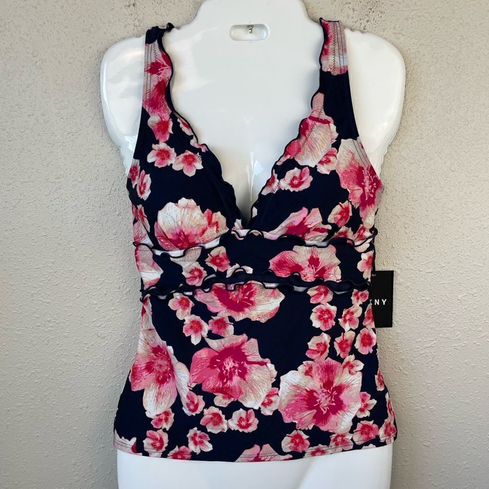 NWT DKNY Floral Tankini Top Multiple Sizes